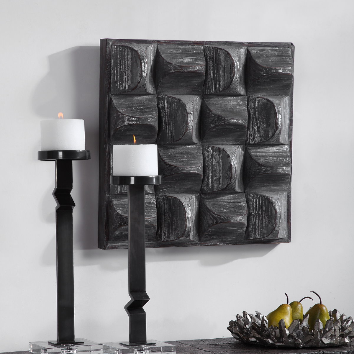 Pickford Wood Wall Decor, Sculptural Wall Art by Uttermost, 20.12" width x 20.12" height x 4.5" depth View 5