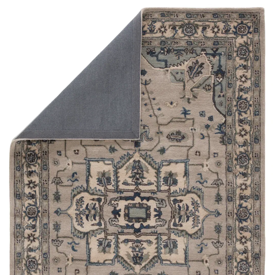 Serilda Hand-Tufted Taupe/Blue Area Rug large image 