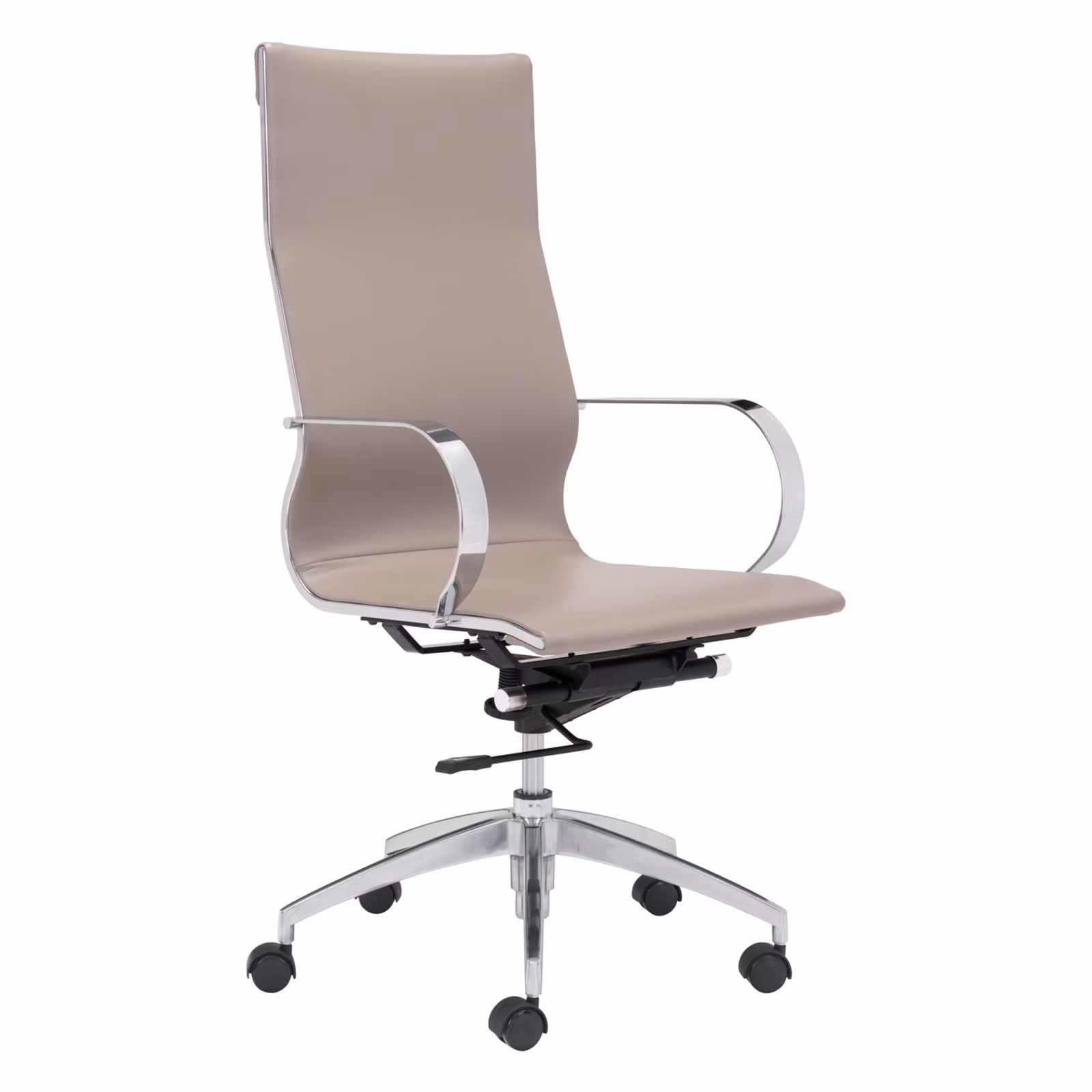 Online Designer Hallway/Entry Zuo 43" Glider High Back Taupe Steel Office Chair
