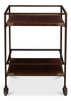 Trolley Side Table, Wine & Liquor Accessorie by Sarreid, 18" length x 14" width x 25" height thumbnail 2