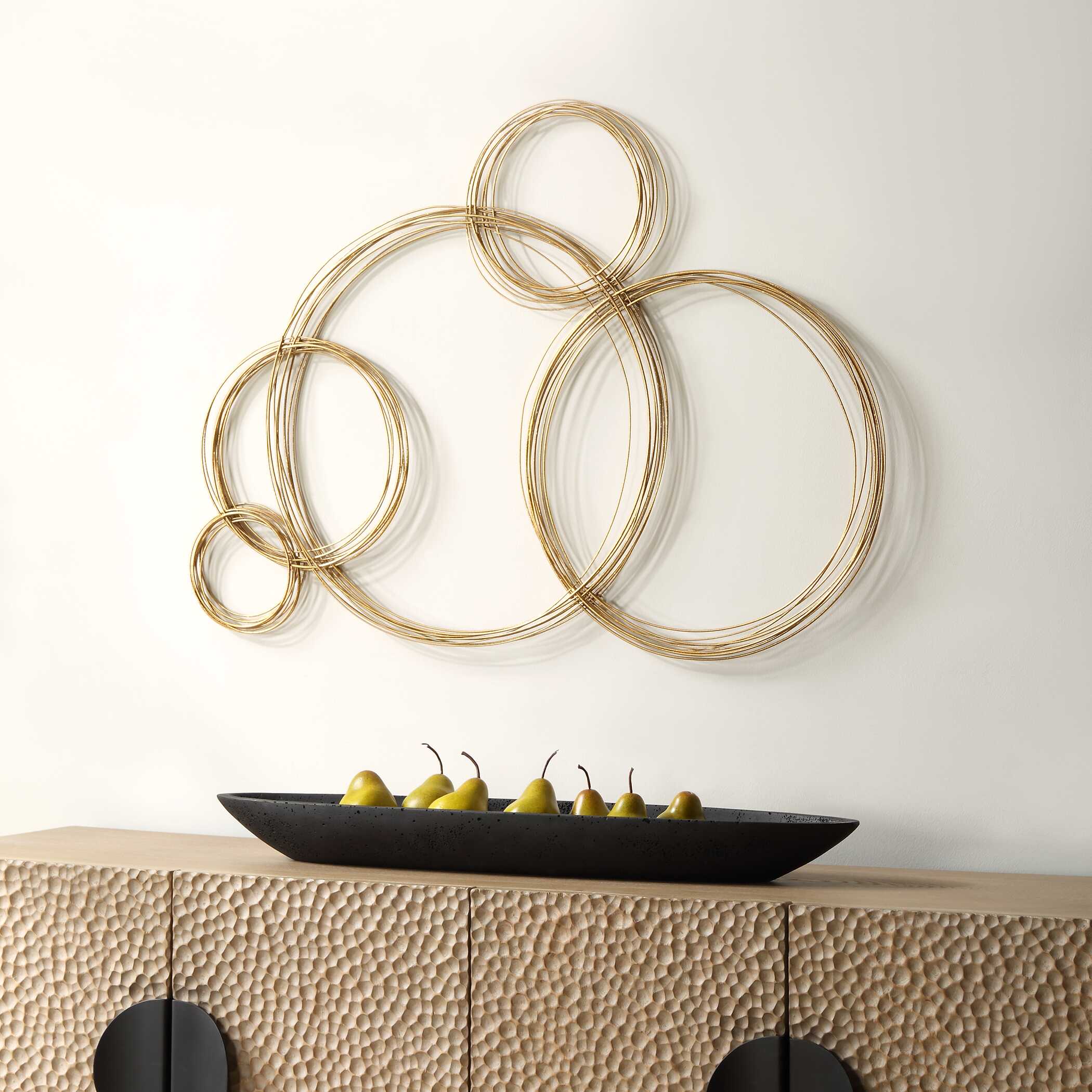 Golden Bubbles Metal Wall Decor, Sculptural Wall Art by Uttermost, 24.75" width x 34.25" height x 1.13" depth View 4