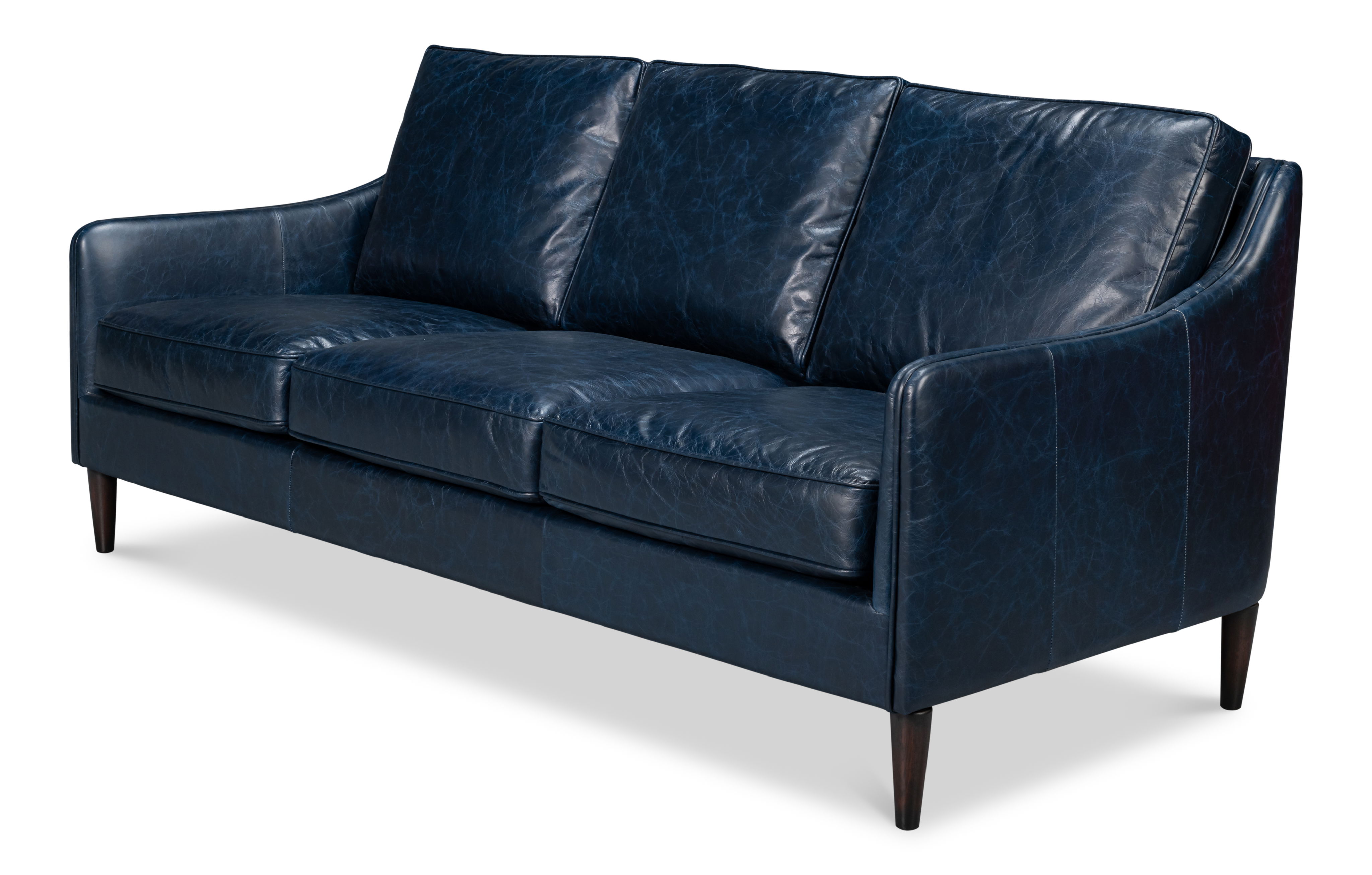 Alehandro Leather Sofa  Chateau Blue large image 