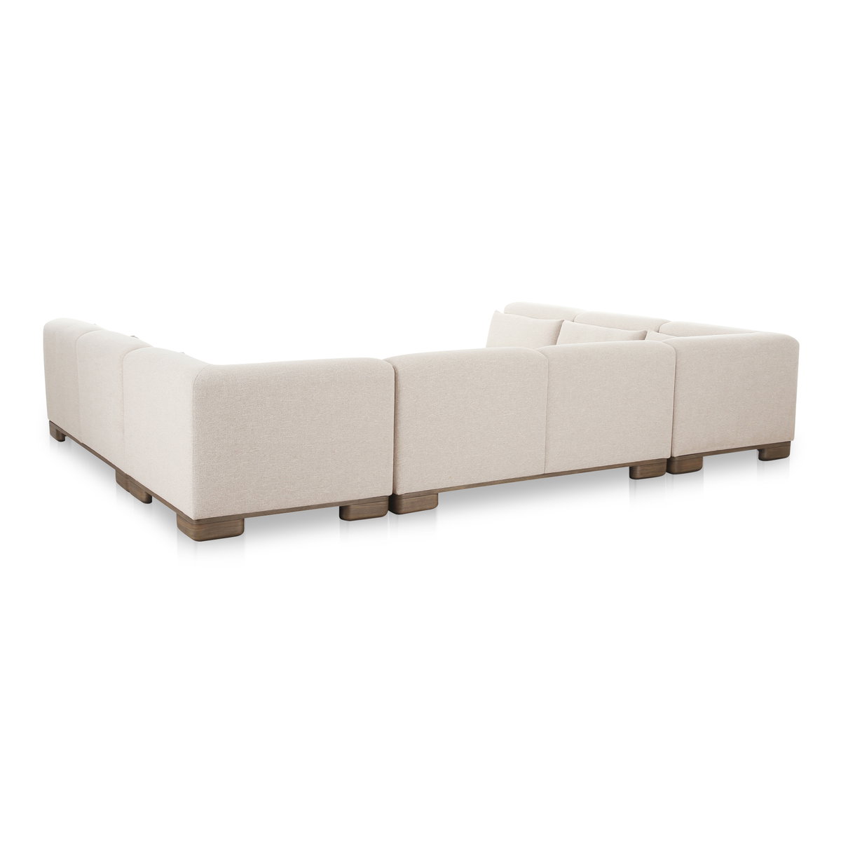 June U Shaped Modular Sectional Oatmeal, Sectional Sofa by Moe's Home, 150" width x 30" height x 110" depth View 2
