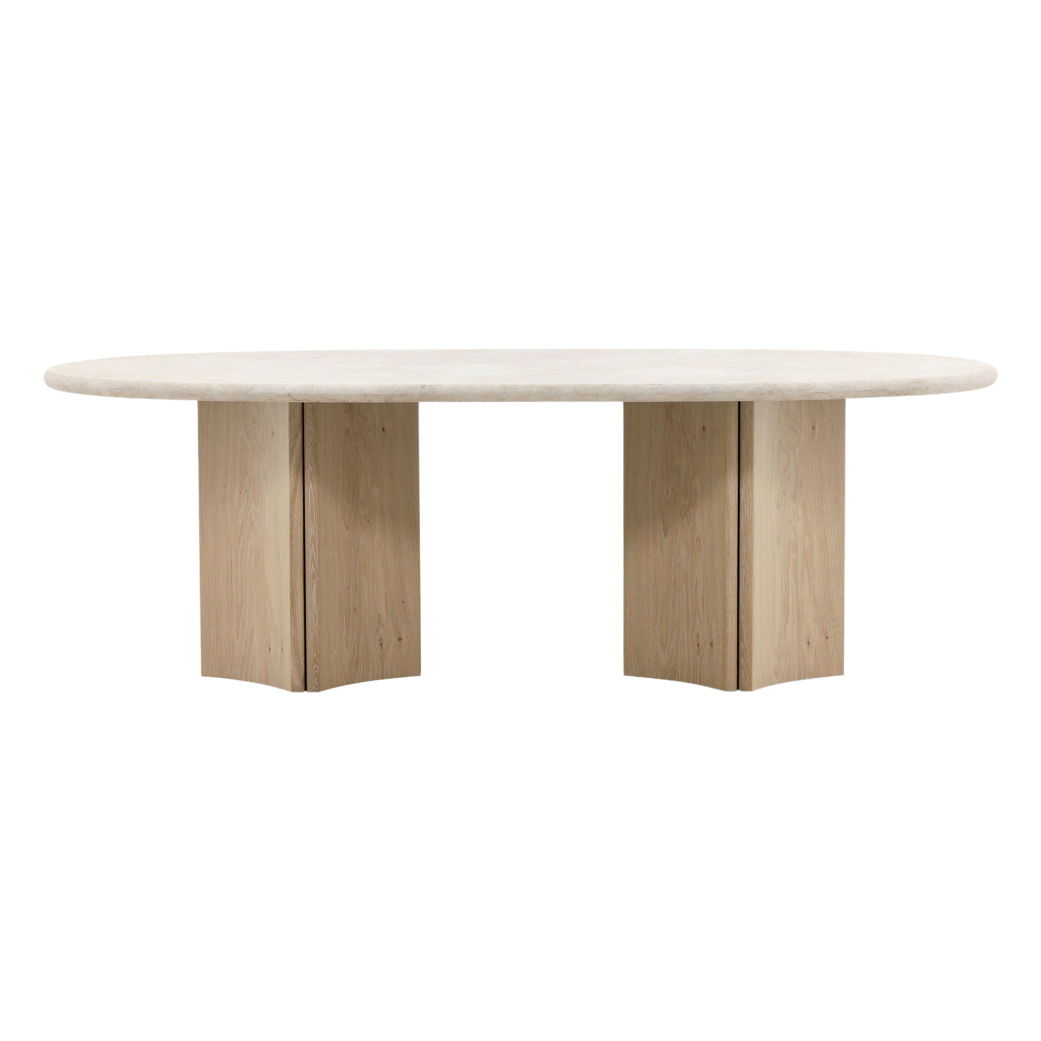Oja Dining Table Natural 88', by Dovetail, 88.38" width x 29.37" height x 42.3" depth View 2
