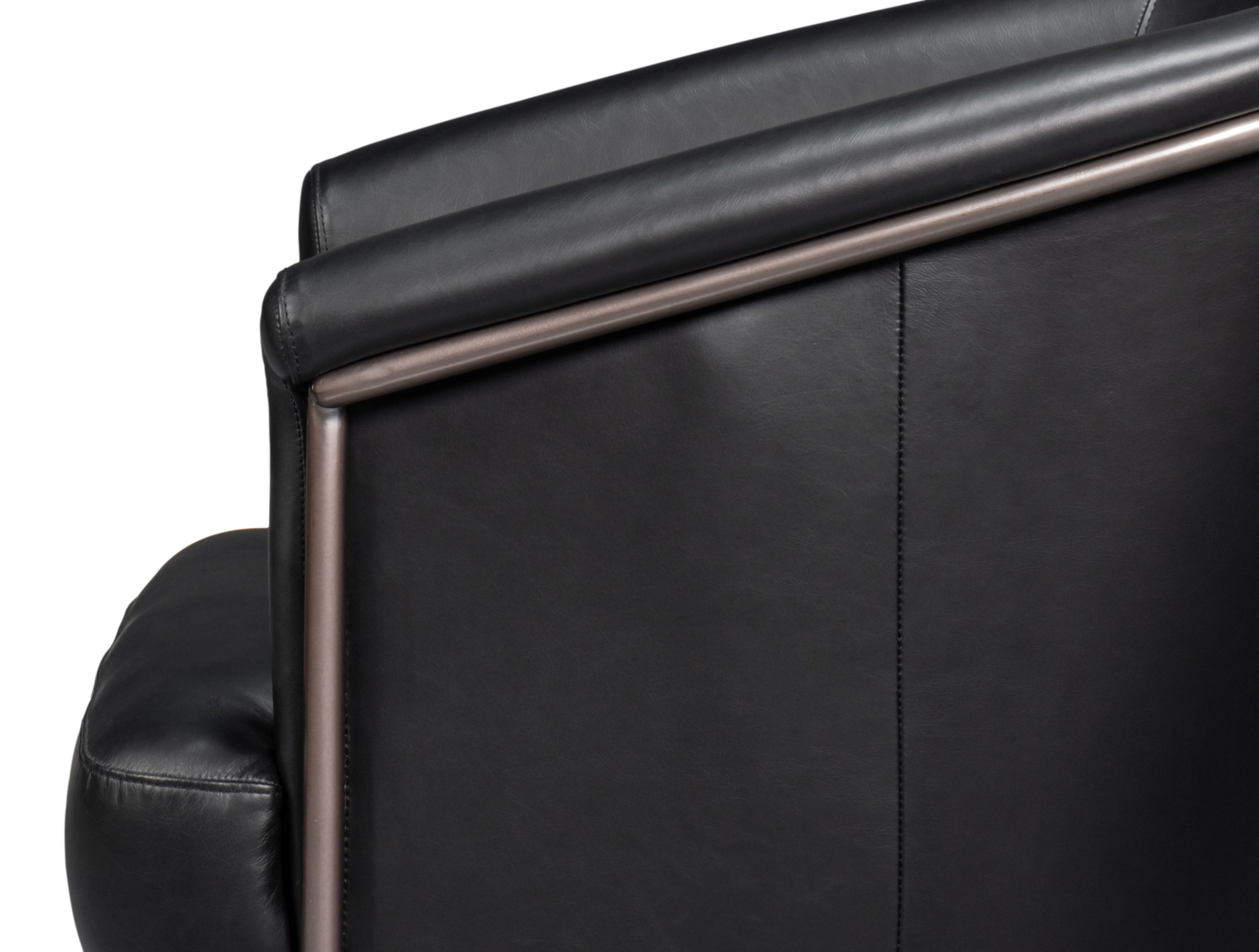 Nagel Distilled Leather Chair,Onyx Black large image 