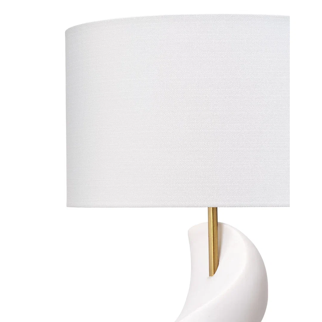 Cobra Ricestone Table Lamp with Linen Shade, by Jamie Young, 19" width x 33" height x 19" depth View 5