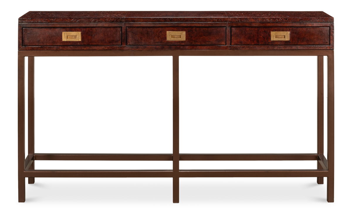 Campaign Embossed Console, by Sarreid, 1' length x 5' width x 2'11" height View 2