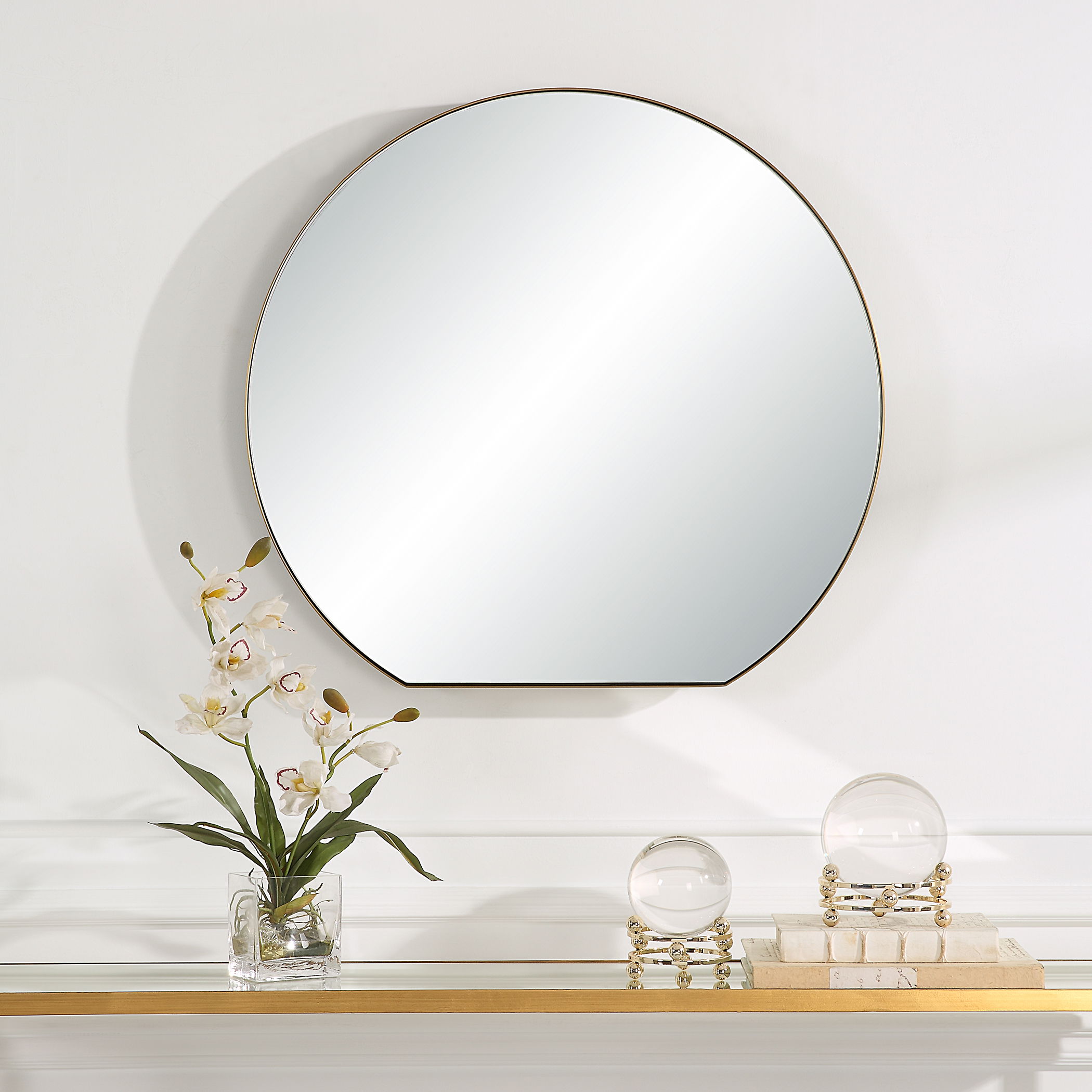 Cabell Small Brass Mirror large image 