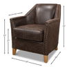 Granville Leather Chair, Seating by Sarreid, 28" length x 28" width x 32" height thumbnail 10