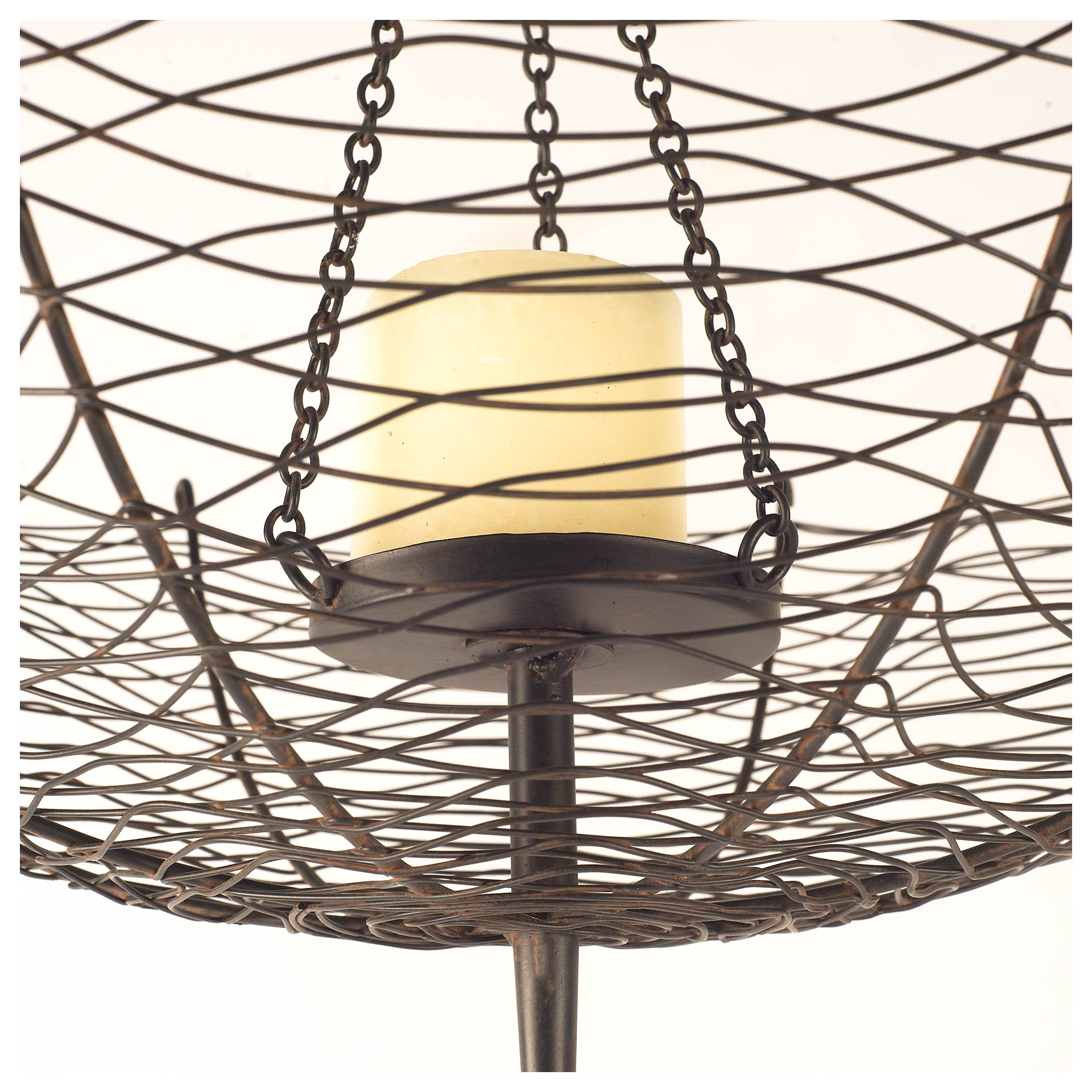 Rihanna I Small Black Metal Umbrella Candle Holder Lantern, Lighting by Mercana, 31" length x 12.99" width x 31.1" height View 3