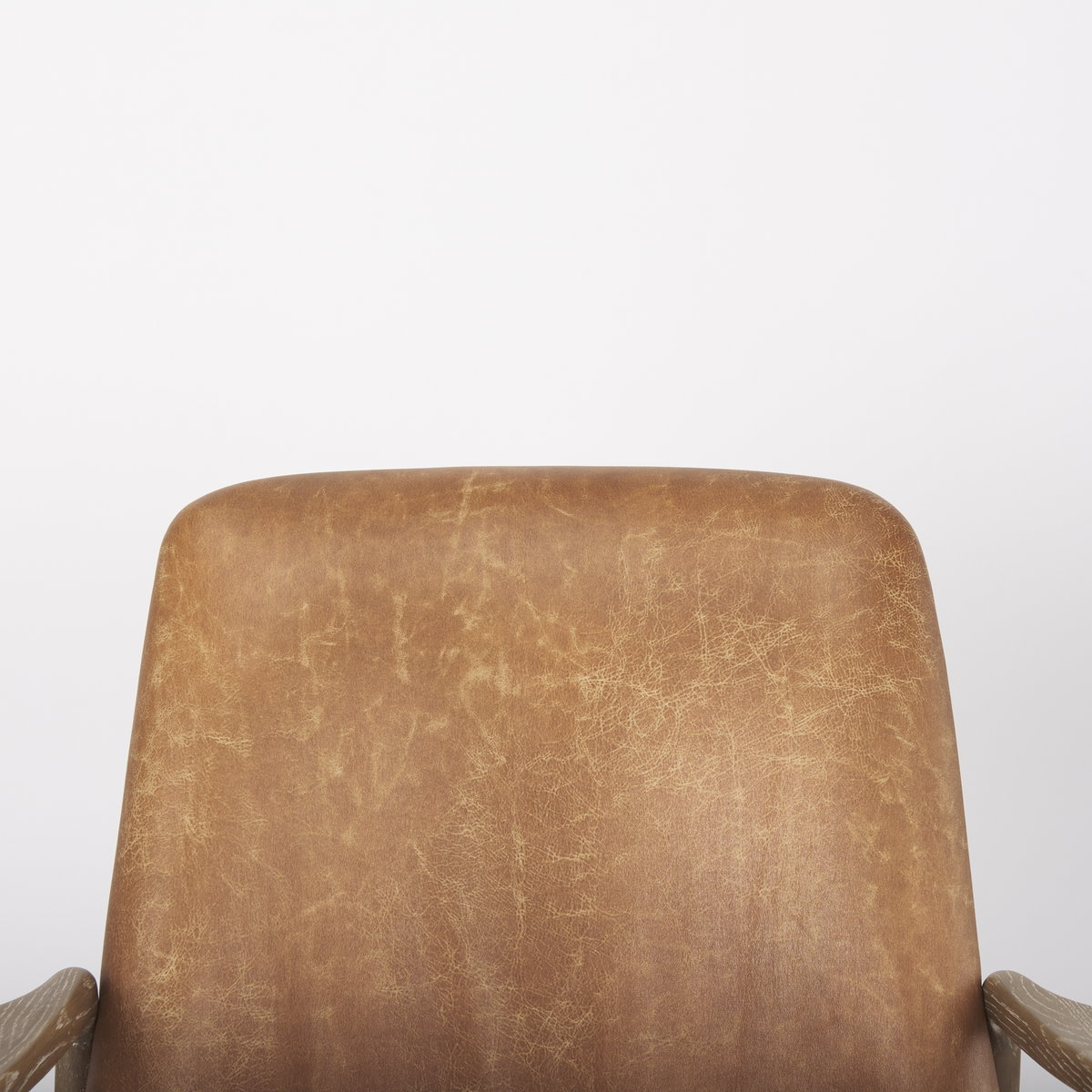 Westan Cognac Faux Leather with Medium Brown Wood Accent Chair, by Mercana, 26.57" length x 27.76" width x 32.28" height View 8