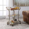 Stassi Gold Serving Cart, Bar Carts & Cabinet by Uttermost, 31.5" width x 37.12" height x 15.25" depth thumbnail 6