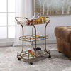 Stassi Gold Serving Cart, Bar Carts & Cabinet by Uttermost, 31.5" width x 37.12" height x 15.25" depth thumbnail 6