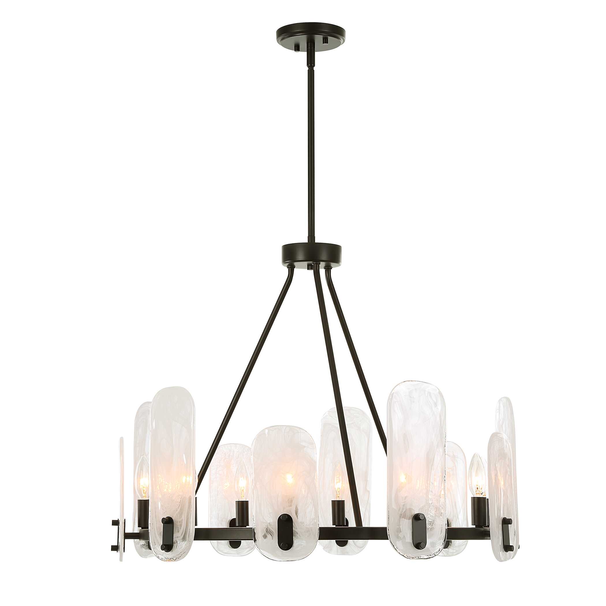 Ellipse 10 Light Dark Bronze Chandelier, Ceiling Light by Uttermost, 28" width x 22.5" height x 28" diameter x 28" depth View 7