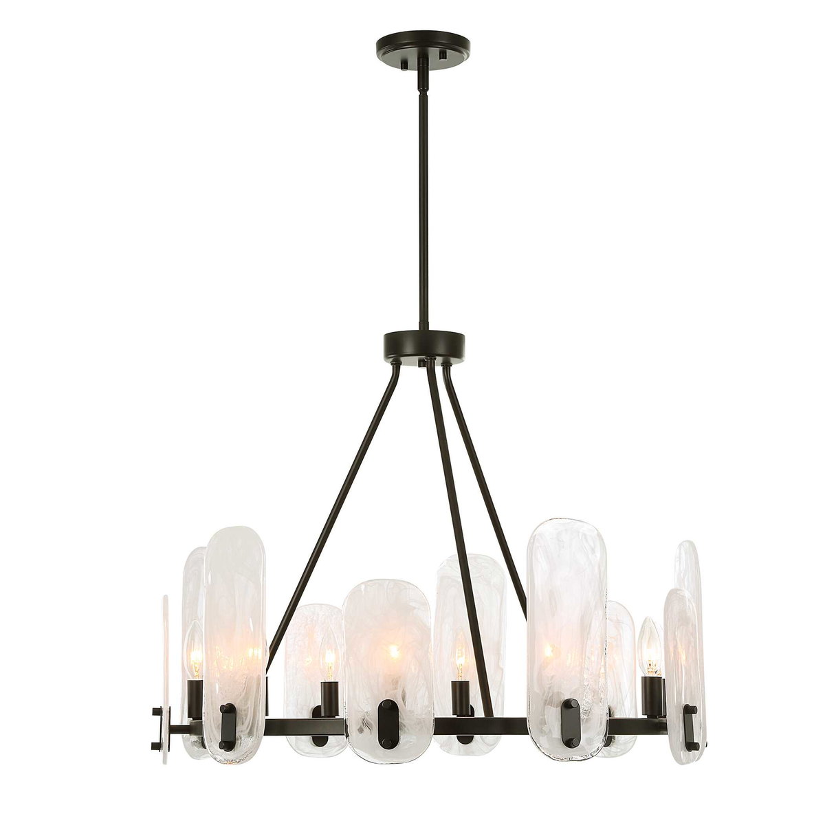 Ellipse 10 Light Dark Bronze Chandelier, by Uttermost, 28" width x 22.5" height x 28" diameter x 28" depth View 7