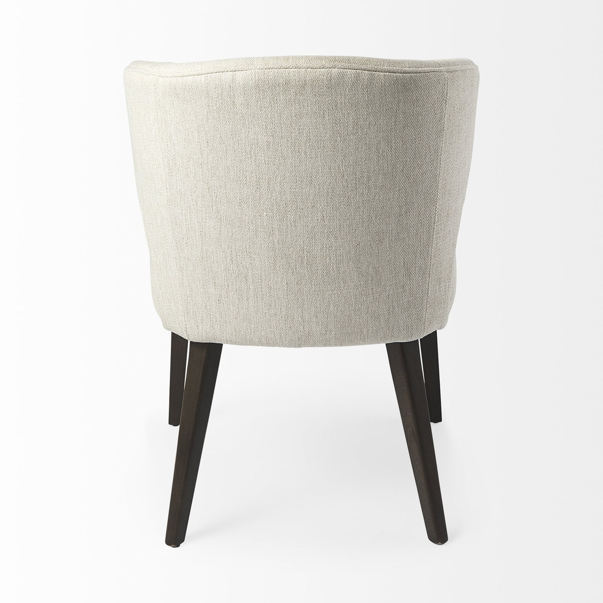 Niles Wingback Dining Side Chair | Cream Fabric with Dark Brown Wooden, Dining Chair by Mercana, 21.65" length x 25" width x 31.89" height View 9