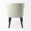 Niles Wingback Dining Side Chair | Cream Fabric with Dark Brown Wooden, Dining Chair by Mercana, 21.65" length x 25" width x 31.89" height thumbnail 9