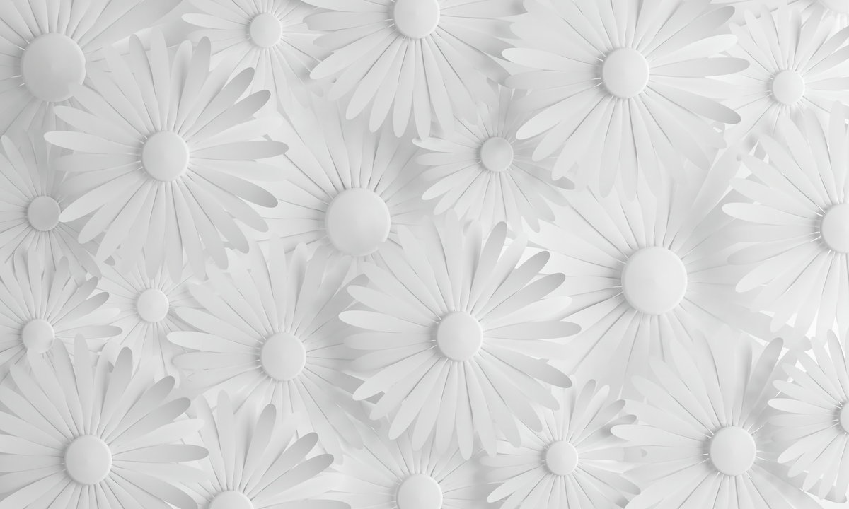 Modern Daisy Peel & Stick Wall Mural, Wallpaper by York Wall, 15' length x 9' width x 0.02" depth