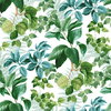 Rainforest Leaves Green Peel & Stick Wallpaper, by York Wall, 16'6" length x 1'8.5" width x 0.02" depth thumbnail