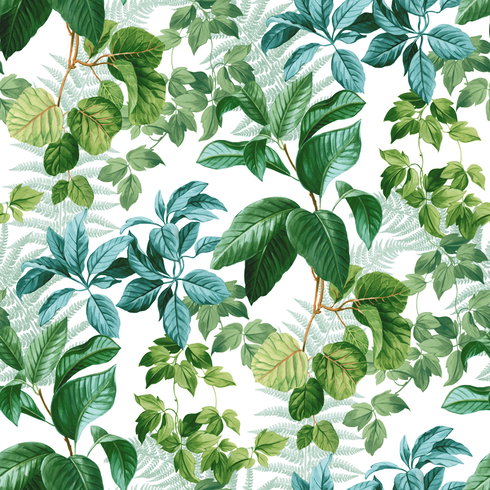 Rainforest Leaves Green Peel & Stick Wallpaper