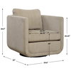 Abound Porcelain Swivel Chair, Accent Chair by Uttermost, 29.6" width x 26.5" height x 32" depth thumbnail 3