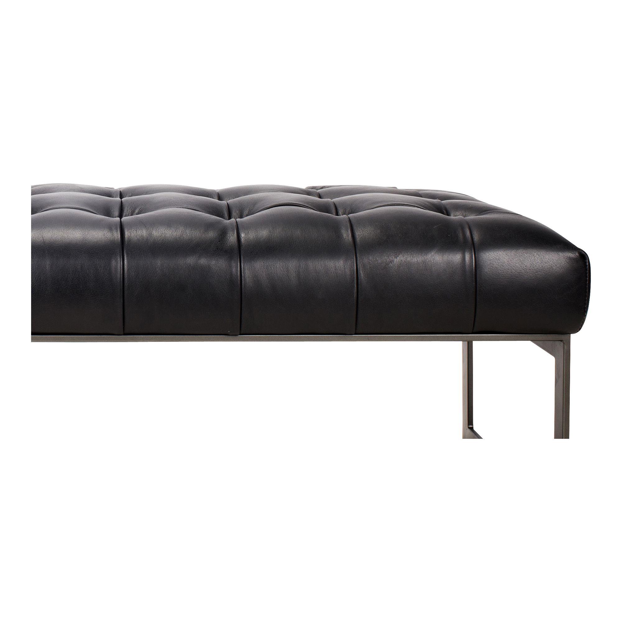Wyatt Leather Bench Black large image 