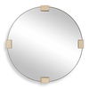 Russo Travertine Round Mirror, by Uttermost, 36.37" width x 36.37" height x 2.12" depth thumbnail 1