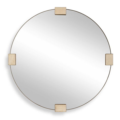 Russo Travertine Round Mirror