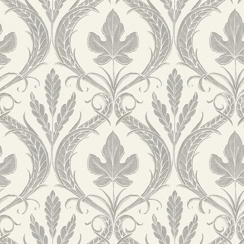 Adirondack Damask Grey & Beige Wallpaper