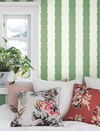Scalloped Stripe Green Wallpaper, by York Wall, 27' length x 2'3" width x 0.02" depth thumbnail 2