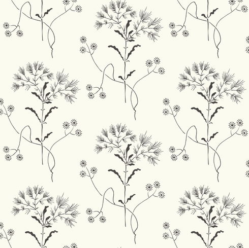 Magnolia Home Wildflower Black & White Peel & Stick Wallpaper
