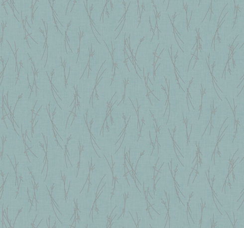 Sprigs Smokey Blue & Silver Wallpaper