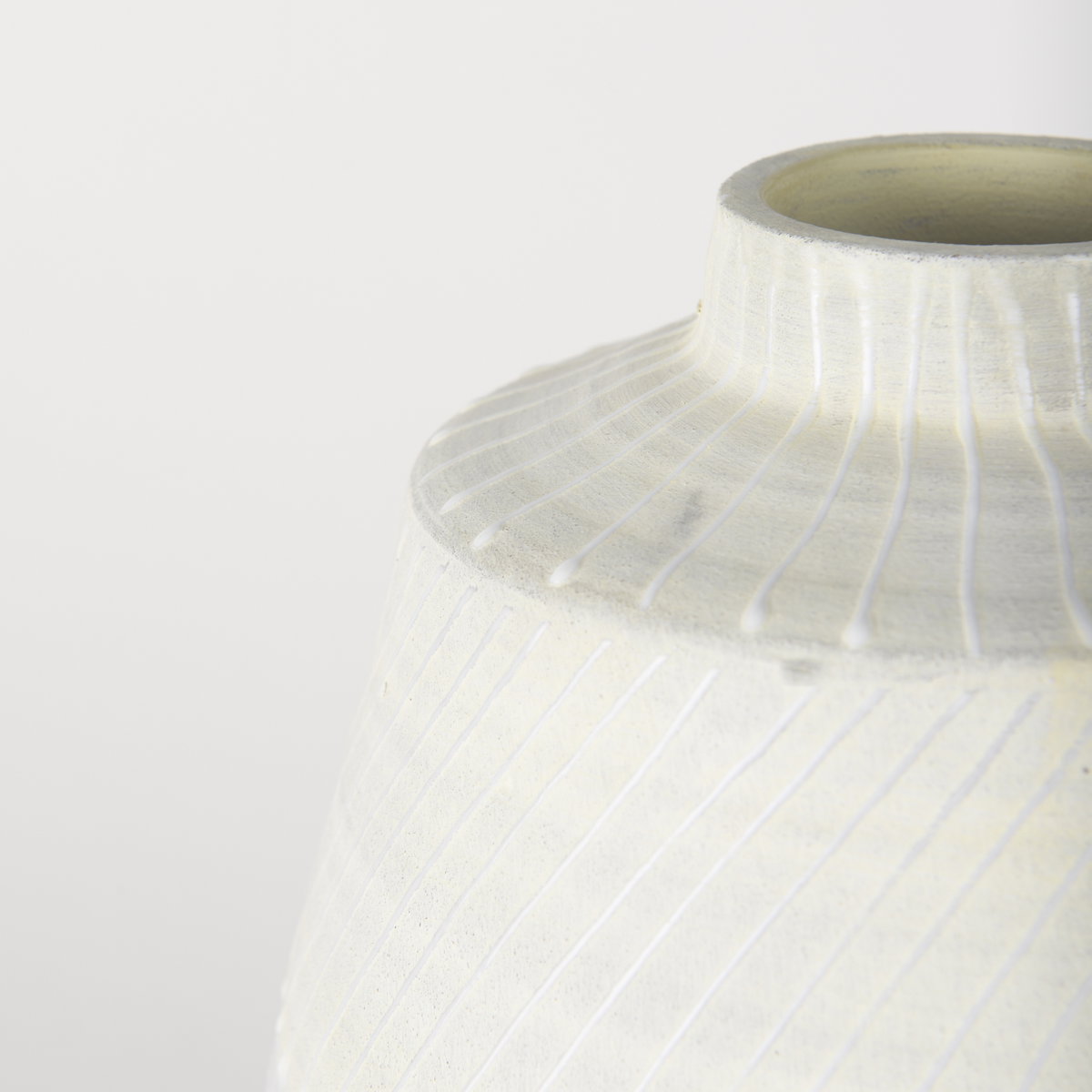 Blume 16.5H Off-White with Gray Textured Vase, by Mercana, 8.27" length x 8.27" width x 16.54" height View 7