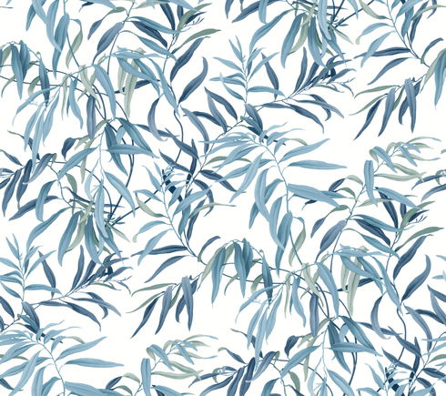 Willow Grove Sky Blue Wallpaper