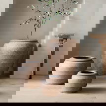 Online Designer Combined Living/Dining Colin King Washed Ficonstone  Large Planter
