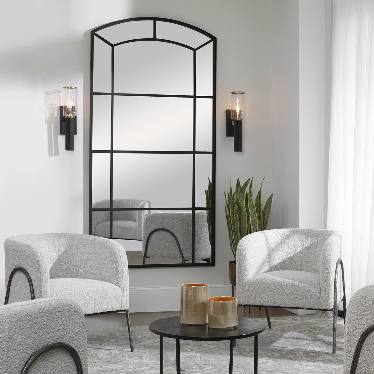 Camber Oversized Arch Mirror, by Uttermost, 3'6.12" width x 6'9.75" height x 1.62" depth View 5