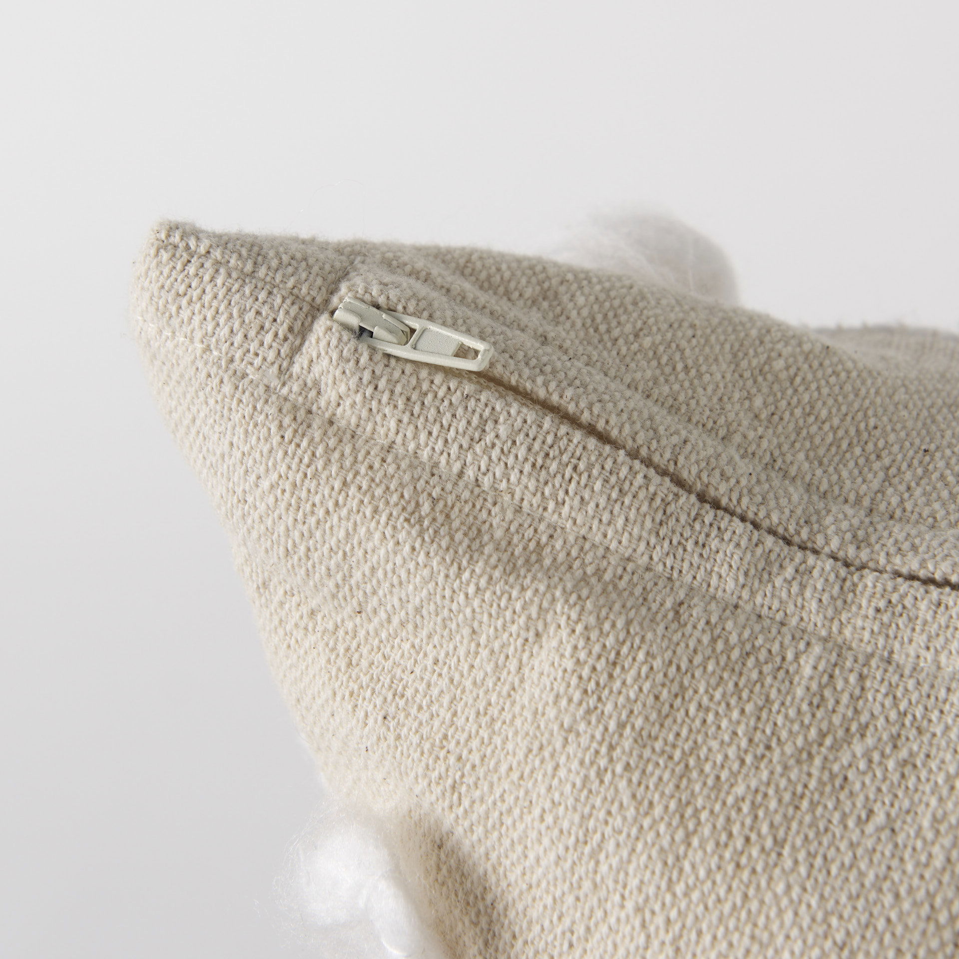 Erica 20 x 20 Cream With White Detail Decorative Pillow Cover, by Mercana, 20" length x 20" width x 0.2" height View 10