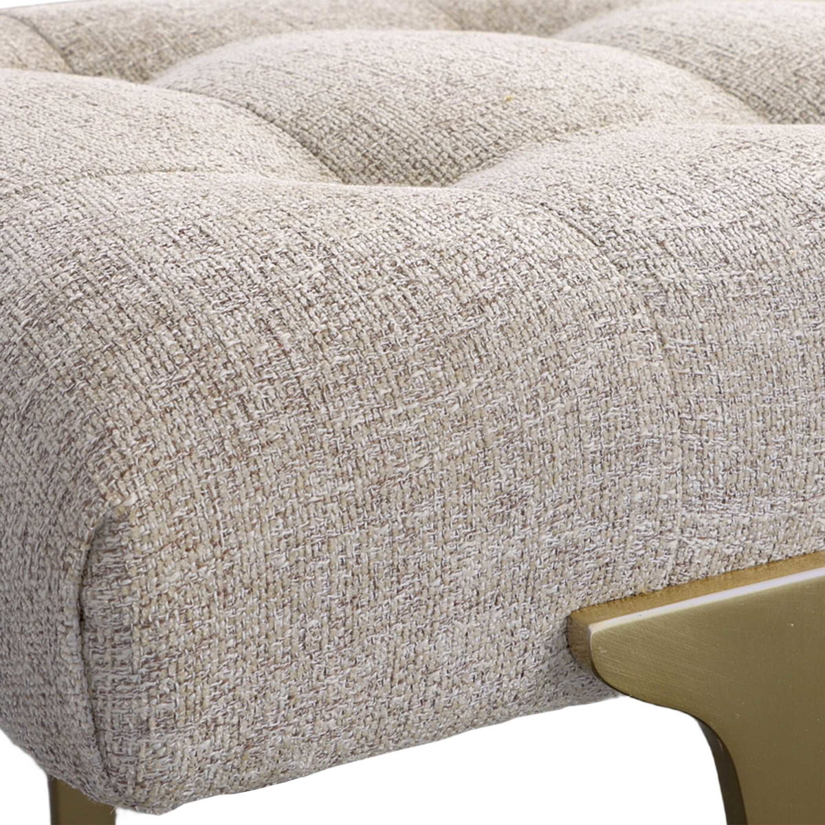 Imperial Upholstered Gray Bench, Benche by Uttermost, 48" width x 19" height x 16" depth View 6
