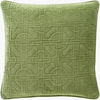 Quilted Cotton Velvet Accent Pillow Down, Decorative Pillow by Surya, 18" length x 18" width thumbnail