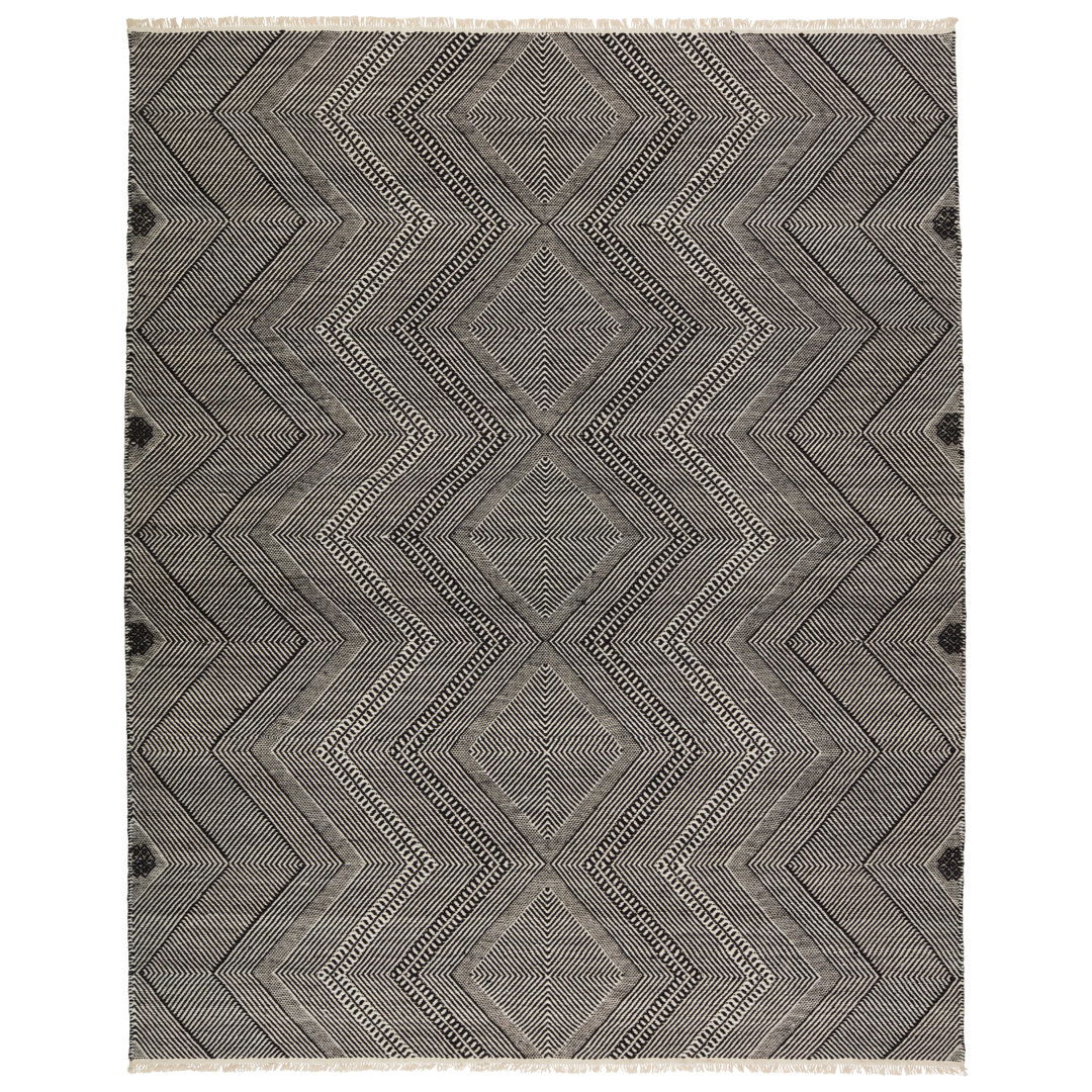 Galexia Handmade Tribal Black/ Cream Area Rug (8'X10') large image 