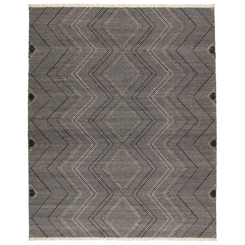 Galexia Handmade Tribal Black/ Cream Area Rug (8