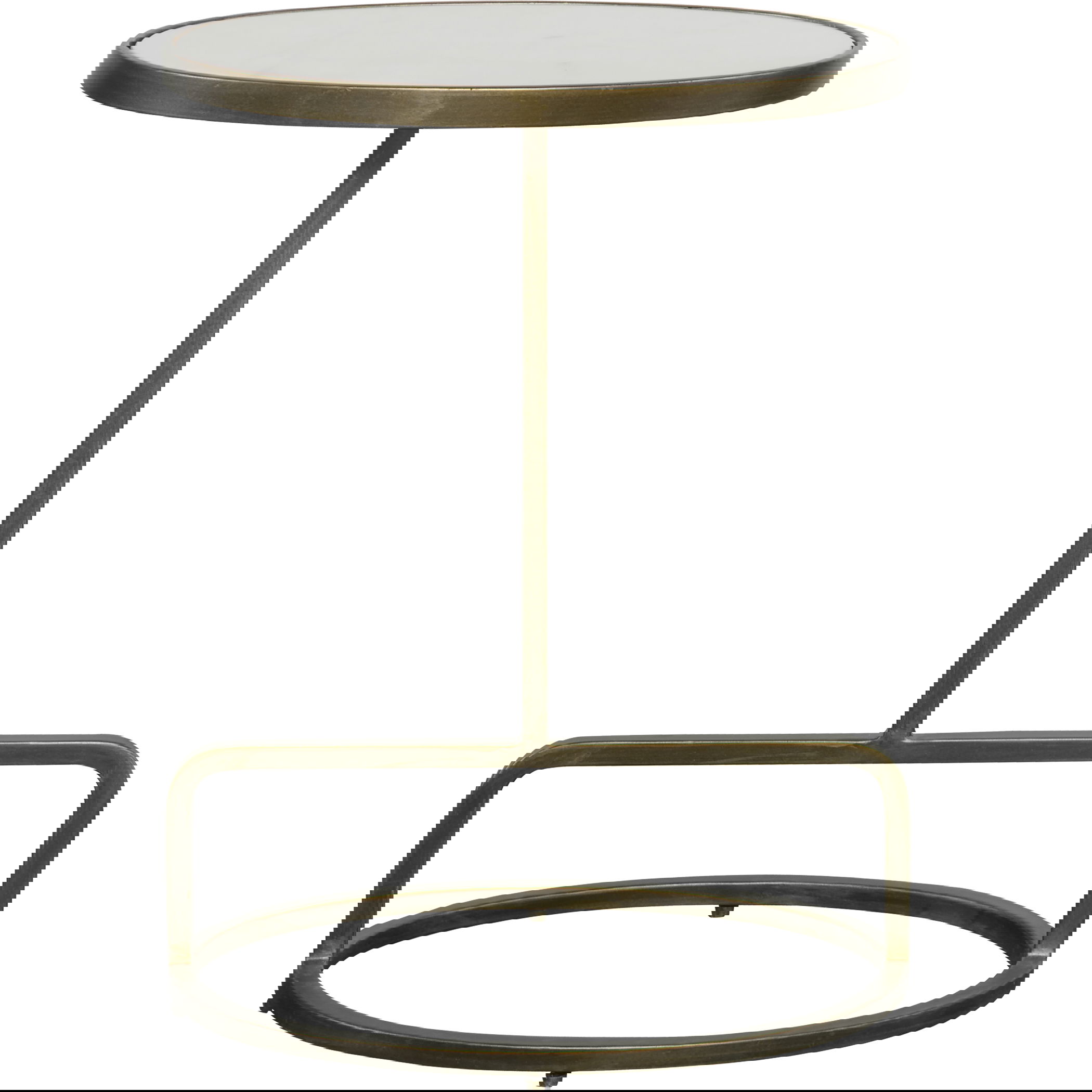 Jessenia White Marble Accent Table, Furniture by Uttermost, 18" width x 23" height x 12" depth View 1