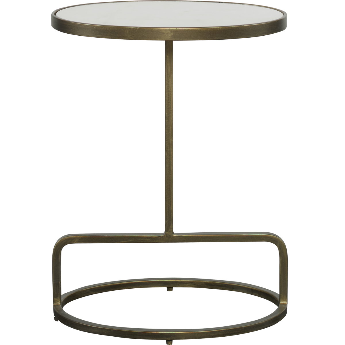 Jessenia White Marble Accent Table, Side & End Table by Uttermost, 18" width x 23" height x 12" depth View 1