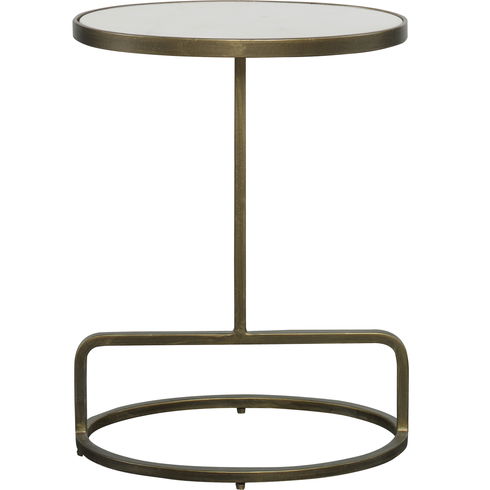 Jessenia White Marble Accent Table