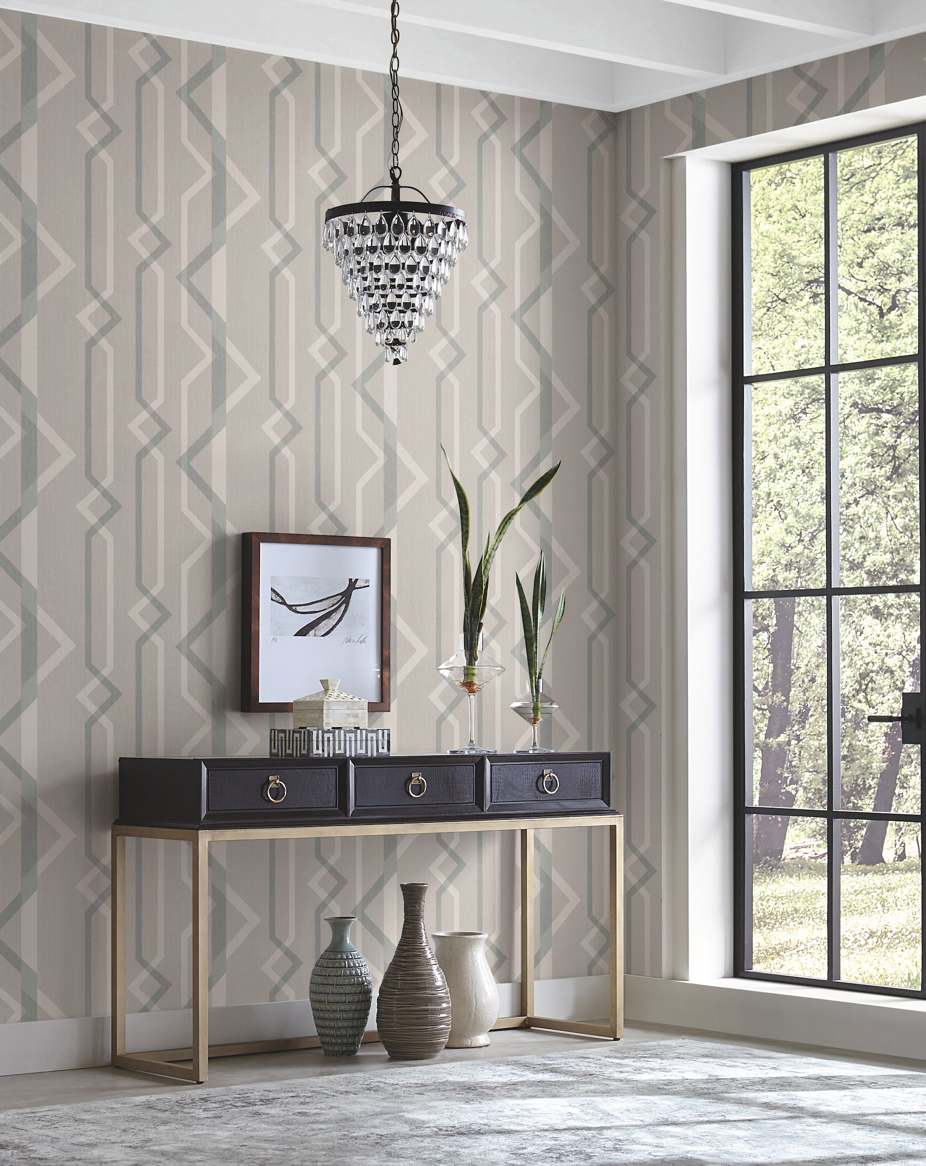 Shape Shifter Beige Wallpaper large image 