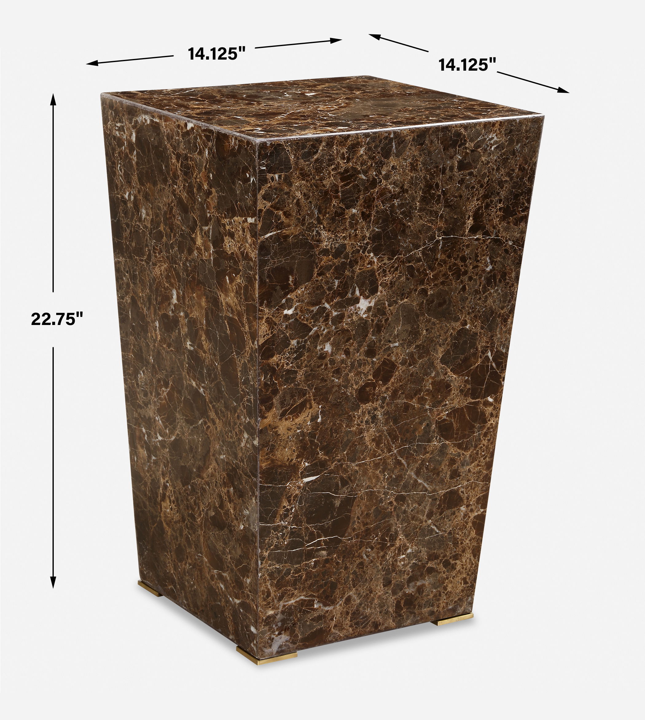 Poe Marble Accent Table, Furniture by Uttermost, 14.12" width x 22.75" height x 14.12" depth View 3