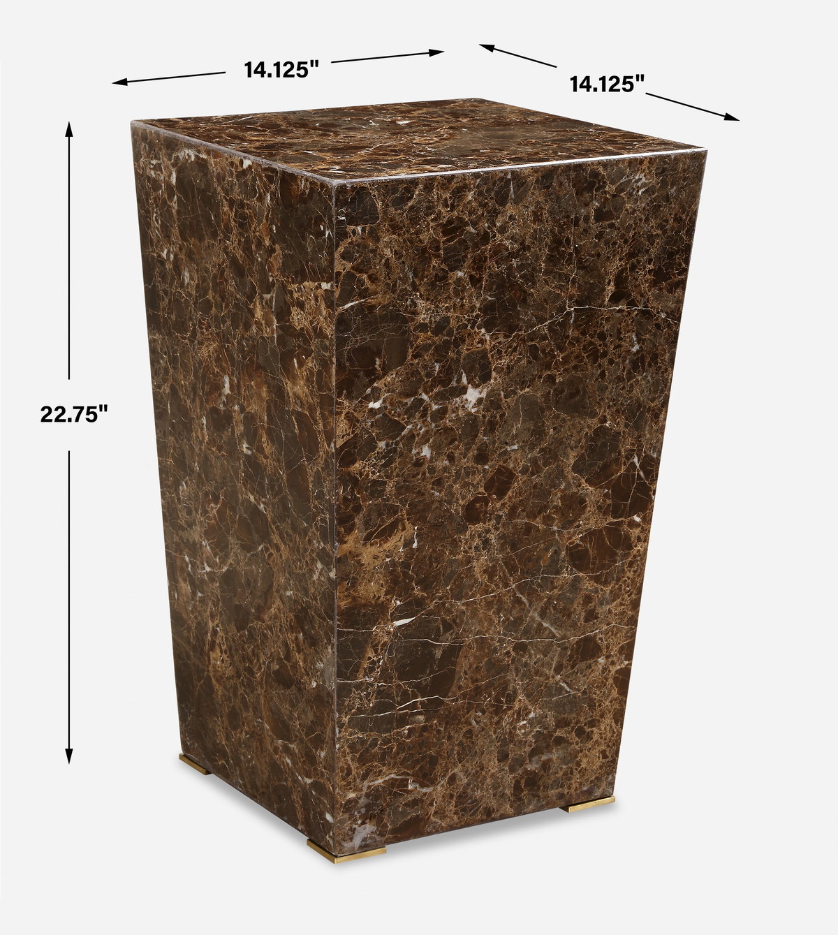 Poe Marble Accent Table, Side & End Table by Uttermost, 14.12" width x 22.75" height x 14.12" depth View 3