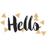 Hello Quote with Glitter Triangles Wall Decals, by York Wall, 9.6" length x 1'5.37" width x 3.52" depth thumbnail