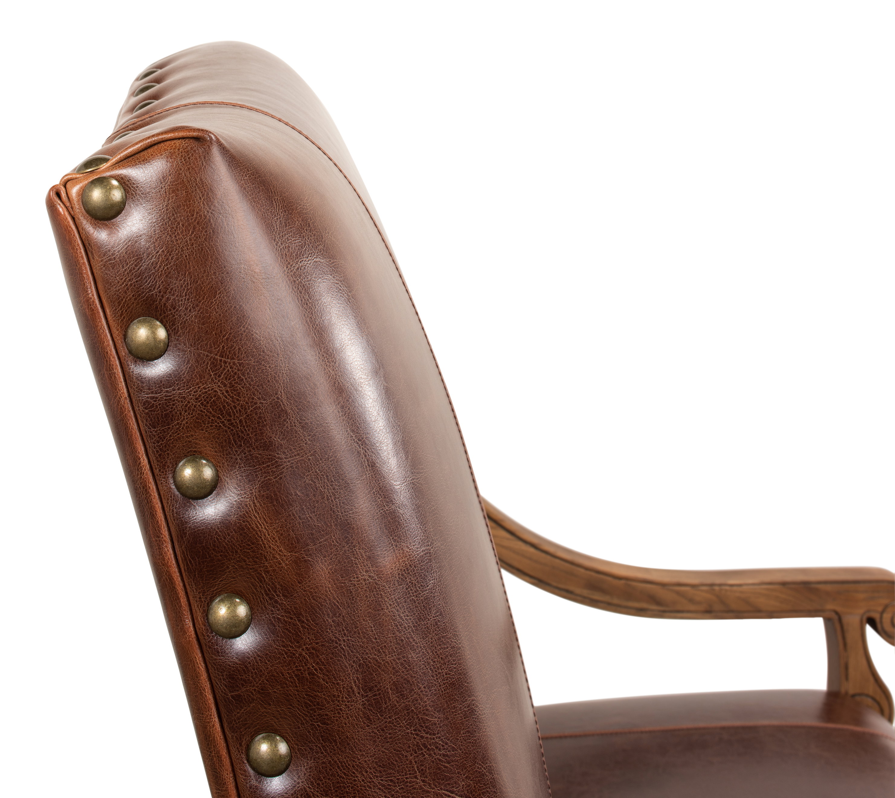 Italian Leather Settee, Seating by Sarreid, 45" length x 32" width x 47" height View 8