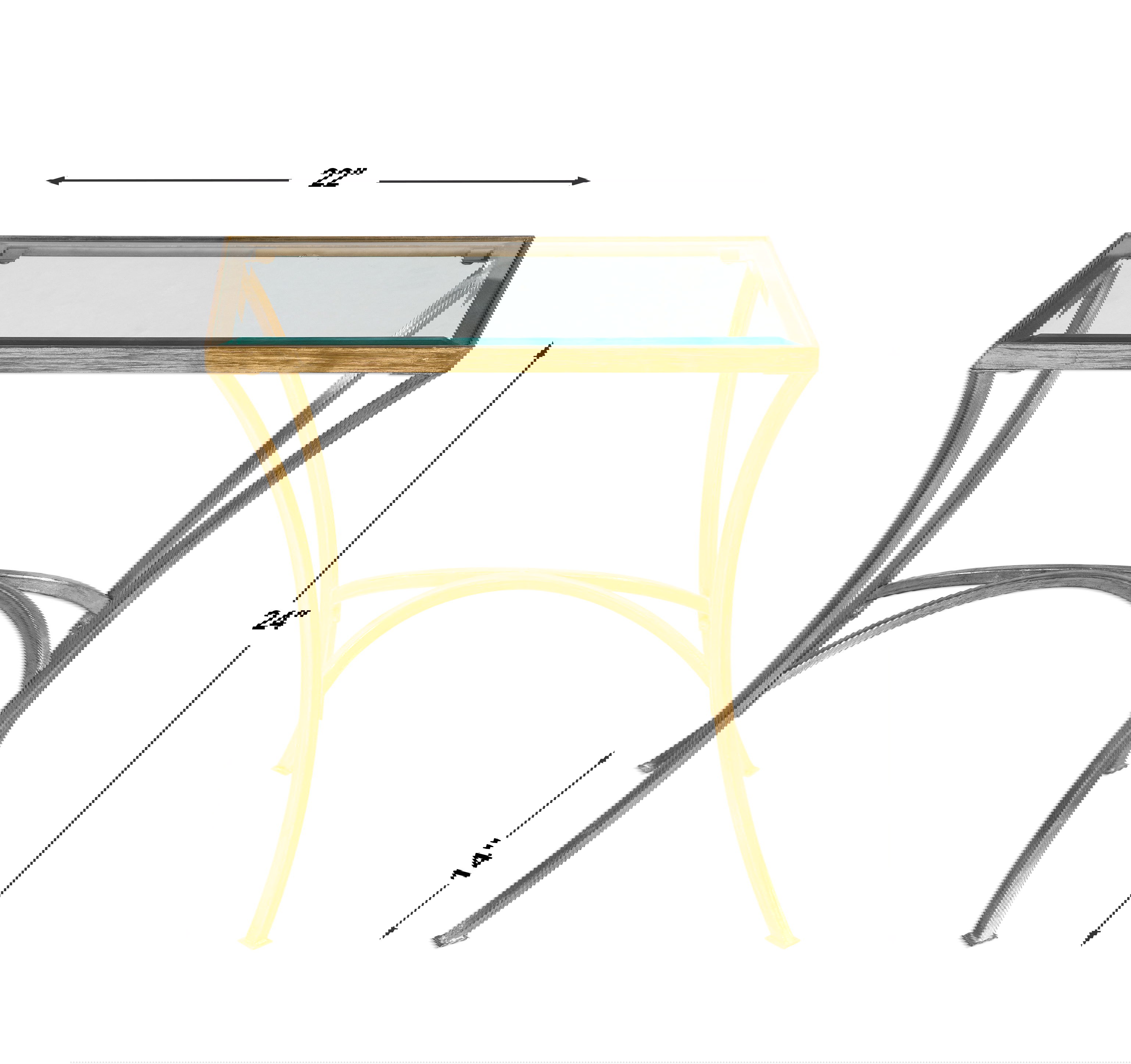 Alayna Gold End Table, Furniture by Uttermost, 22" width x 24" height x 14" depth View 3